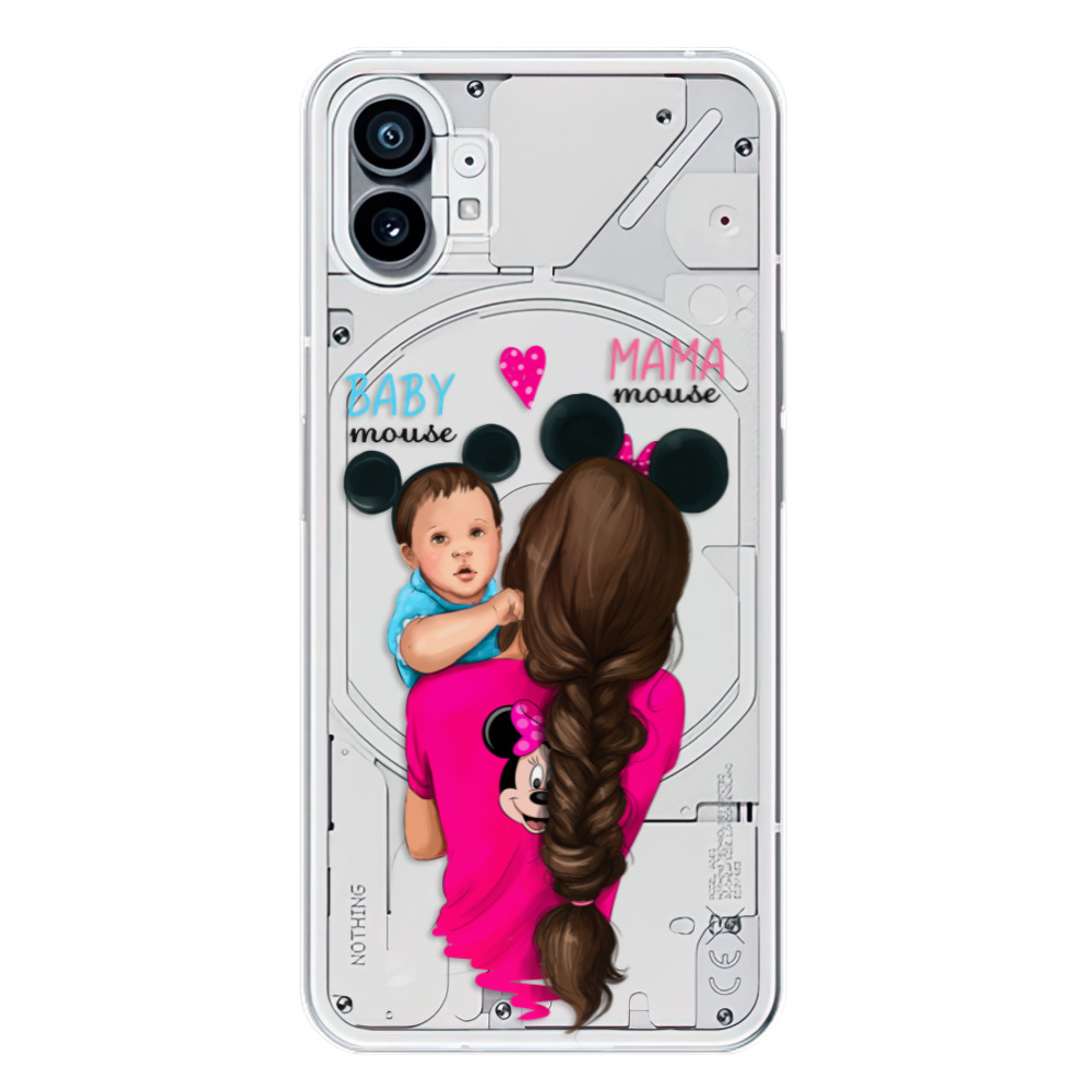 Odolné silikonové pouzdro iSaprio - Mama Mouse Brunette and Boy - Nothing Phone (1)