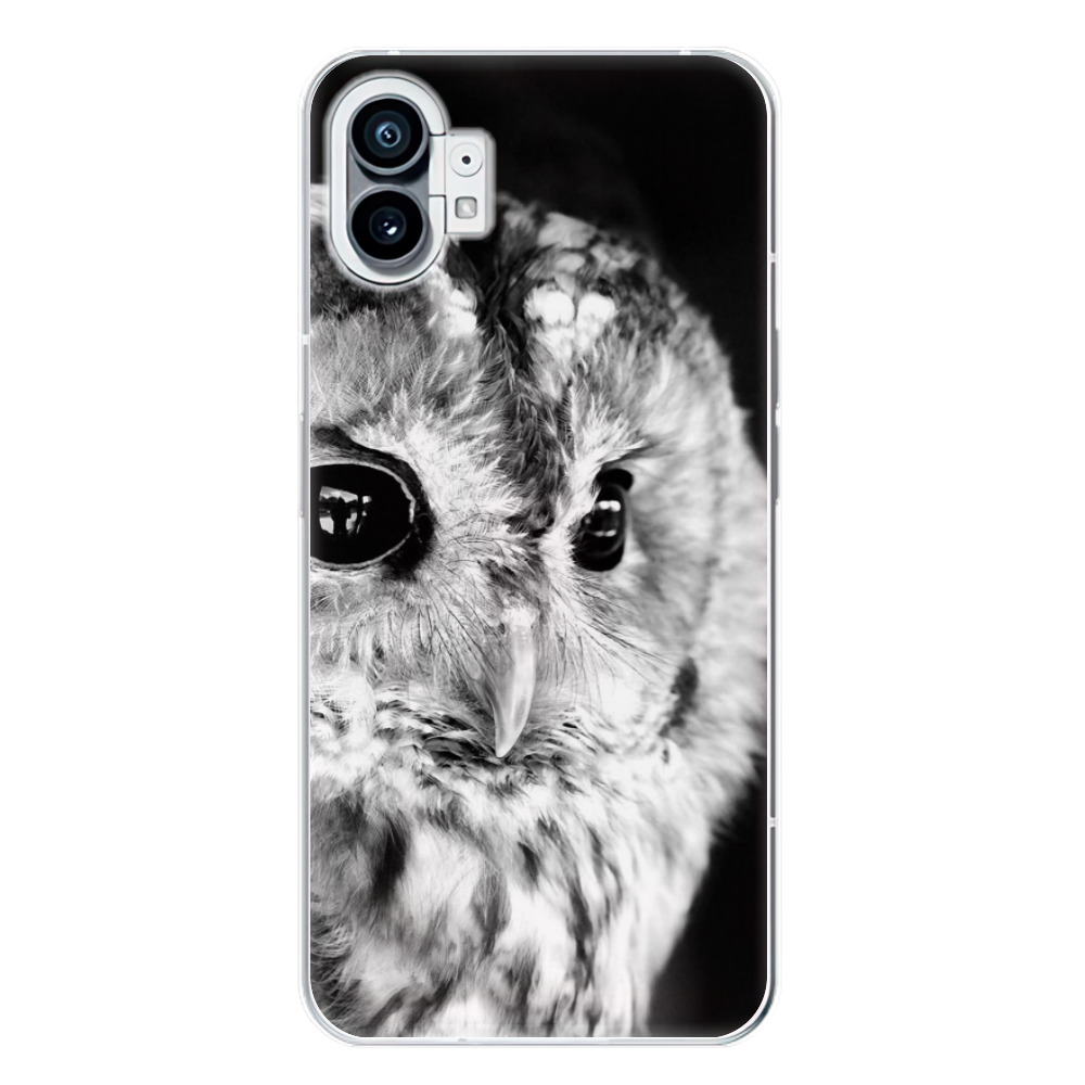 Odolné silikonové pouzdro iSaprio - BW Owl - Nothing Phone (1)