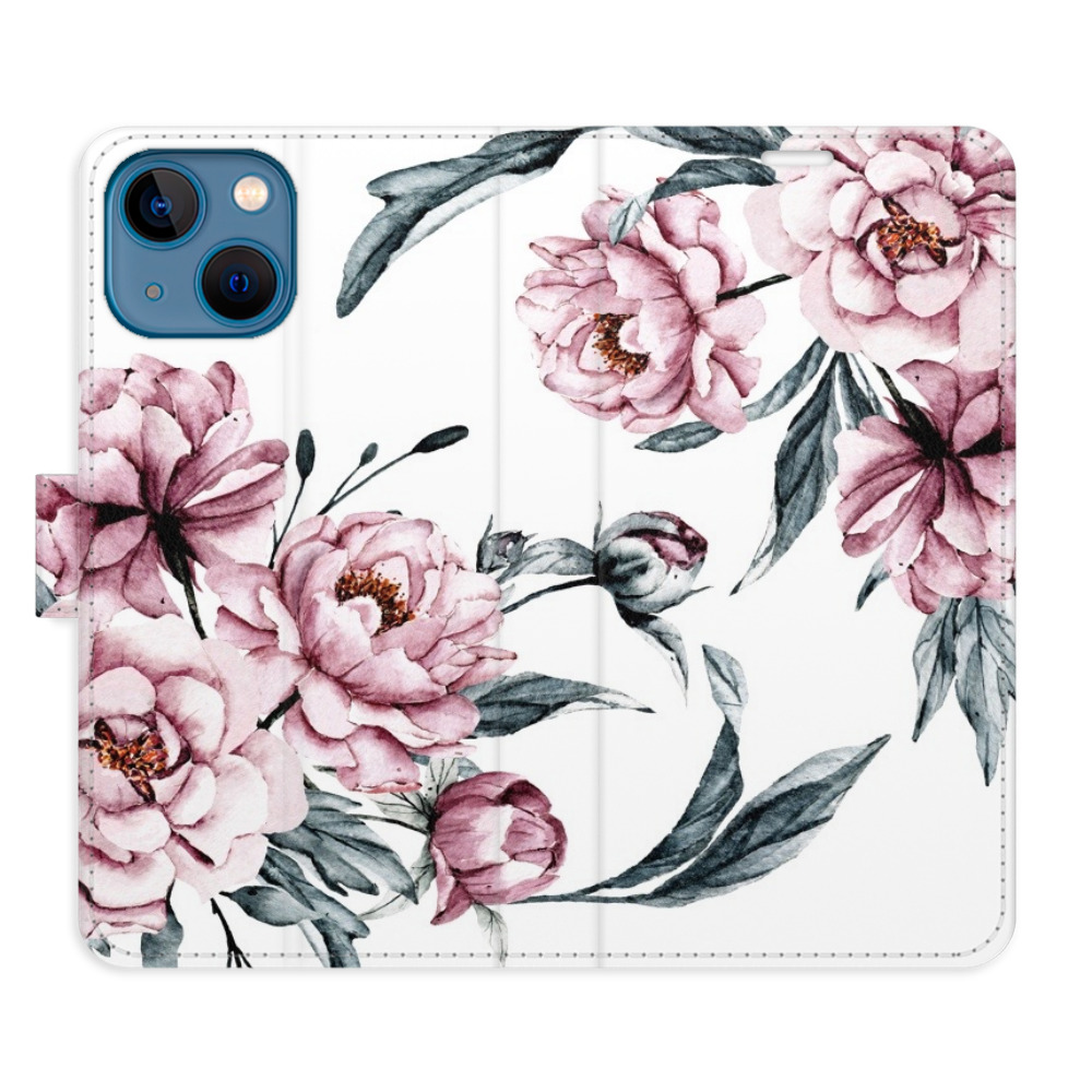 Flipové pouzdro iSaprio - Pink Flowers - iPhone 13 mini