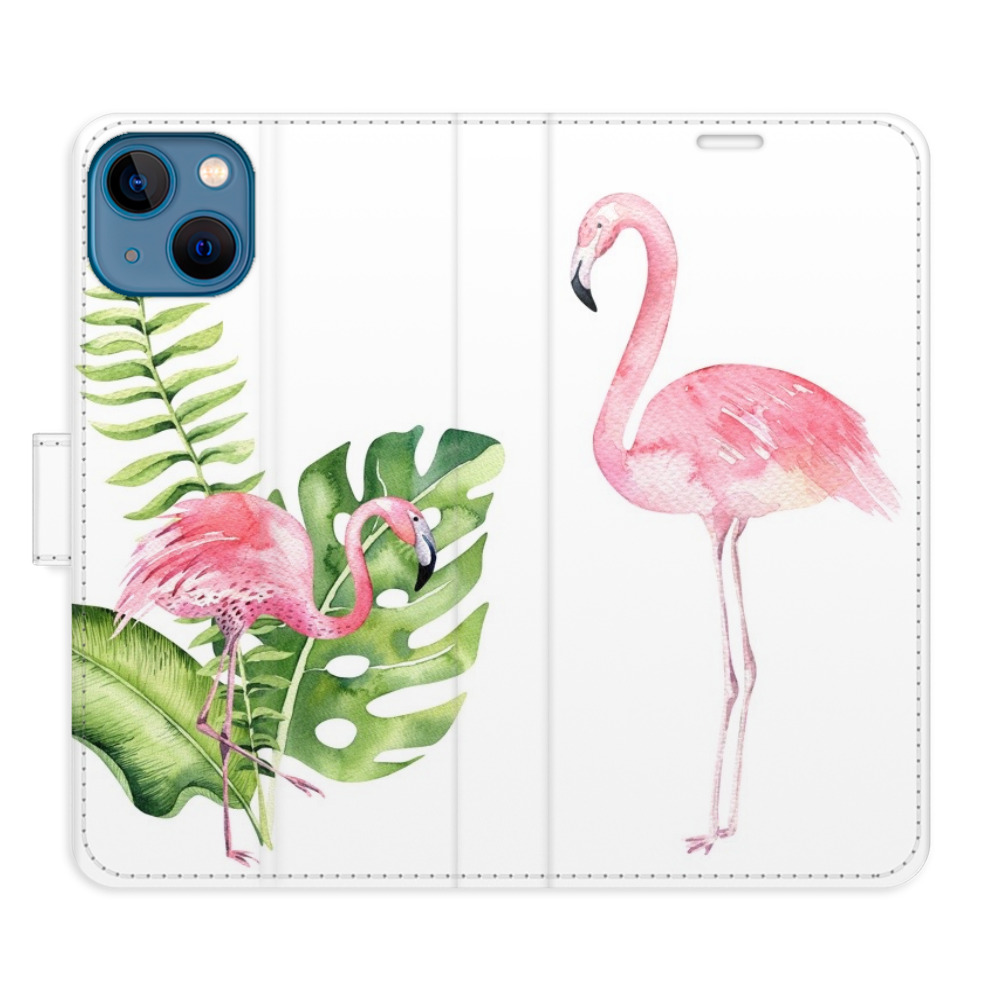 Flipové pouzdro iSaprio - Flamingos - iPhone 13