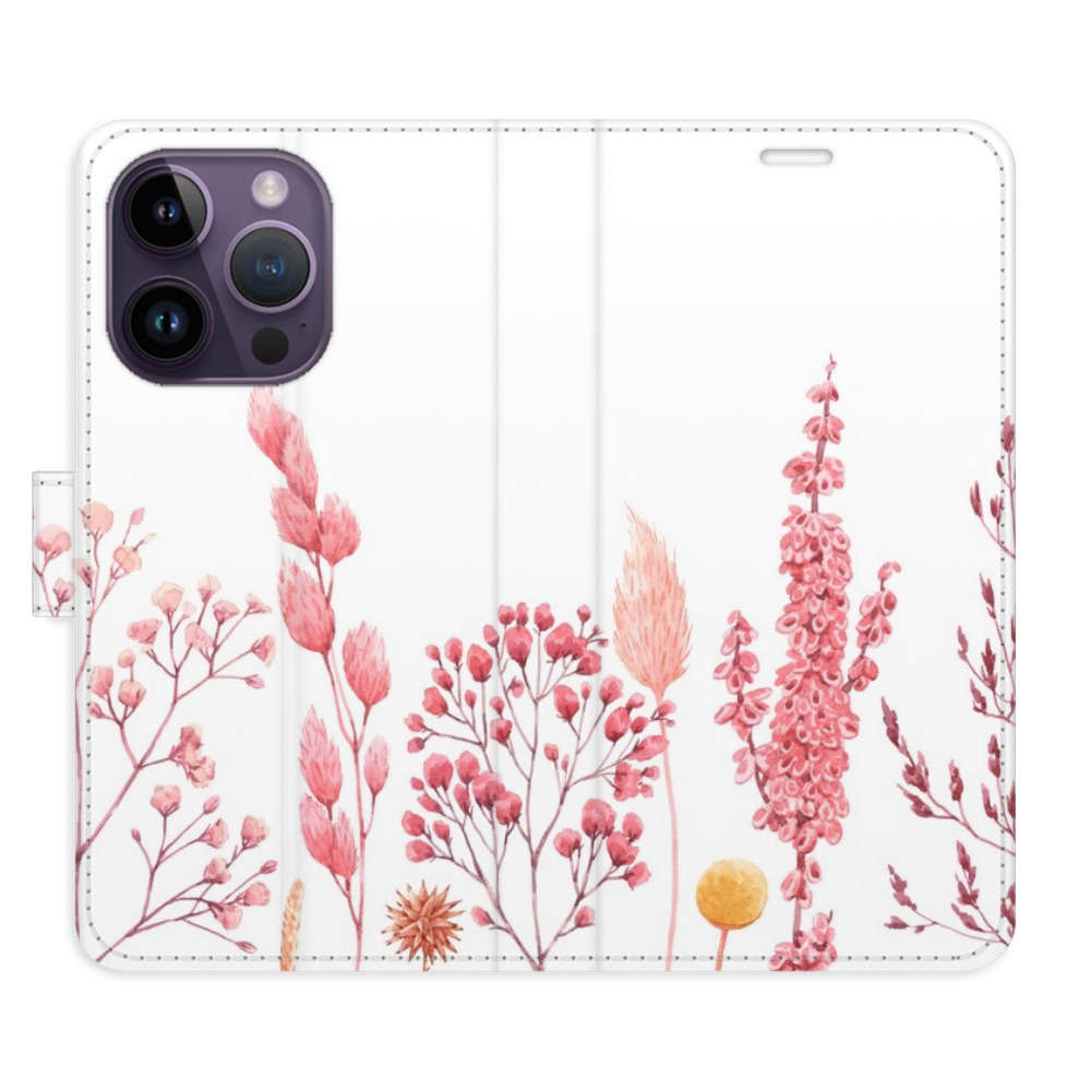 Flipové pouzdro iSaprio - Pink Flowers 03 - iPhone 14 Pro