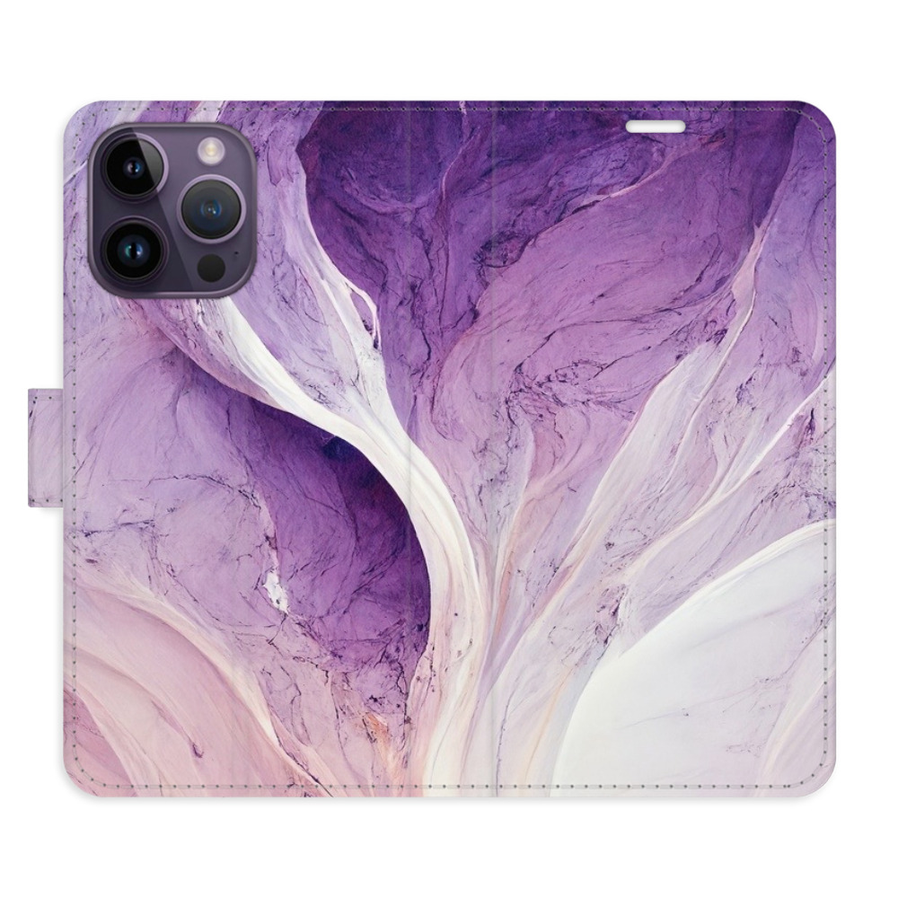 Flipové pouzdro iSaprio - Purple Paint - iPhone 14 Pro Max