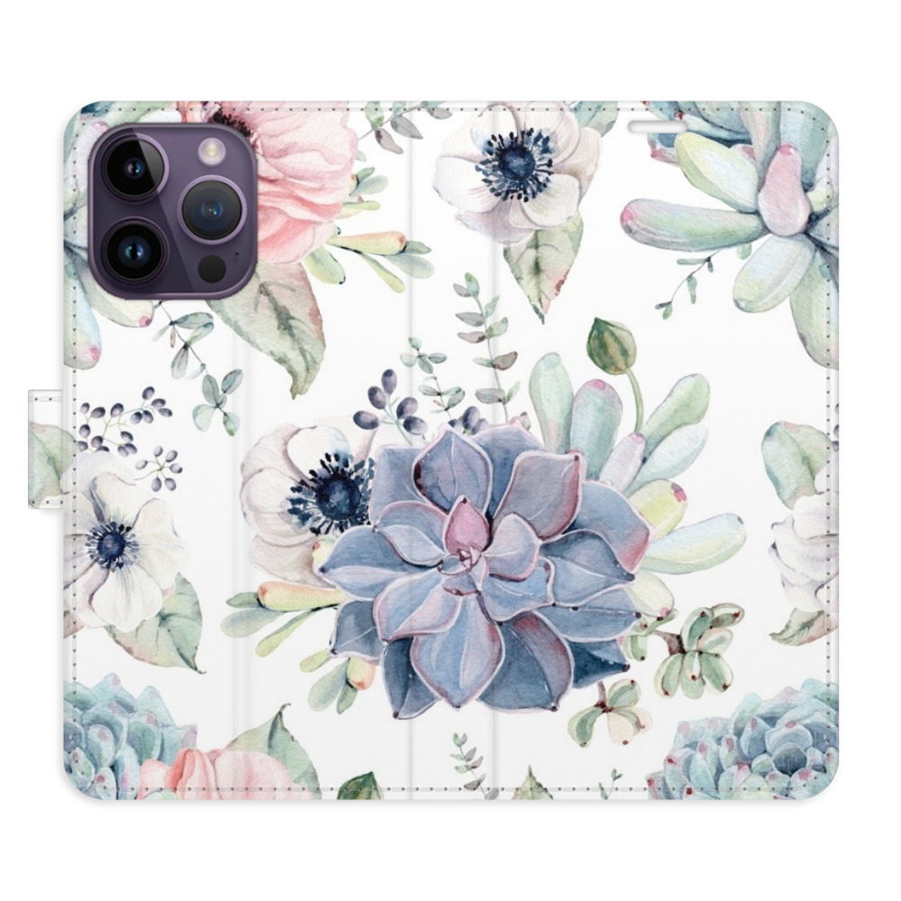 Flipové pouzdro iSaprio - Succulents - iPhone 14 Pro Max