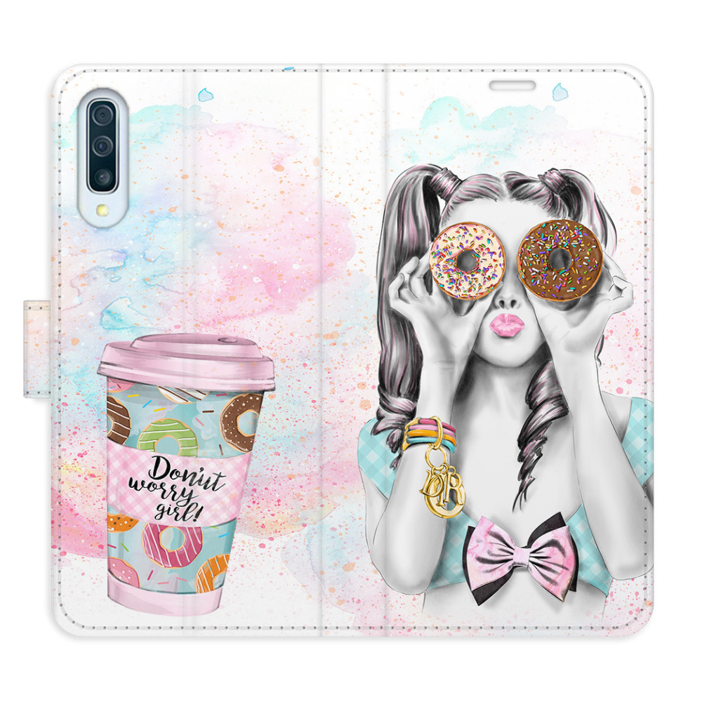 Flipové pouzdro iSaprio - Donut Worry Girl - Samsung Galaxy A50