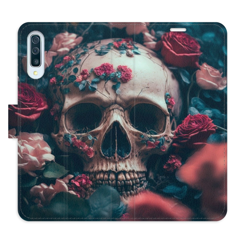 Flipové pouzdro iSaprio - Skull in Roses 02 - Samsung Galaxy A50