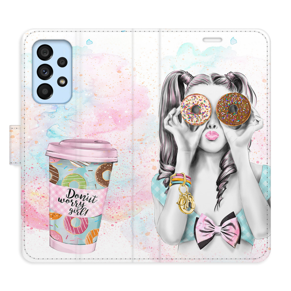 Flipové pouzdro iSaprio - Donut Worry Girl - Samsung Galaxy A53 5G