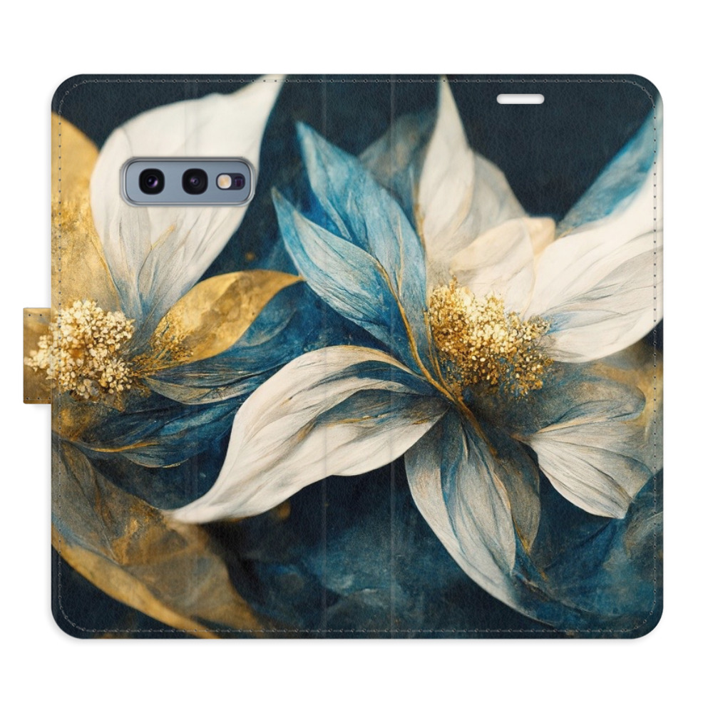 Flipové pouzdro iSaprio - Gold Flowers - Samsung Galaxy S10e