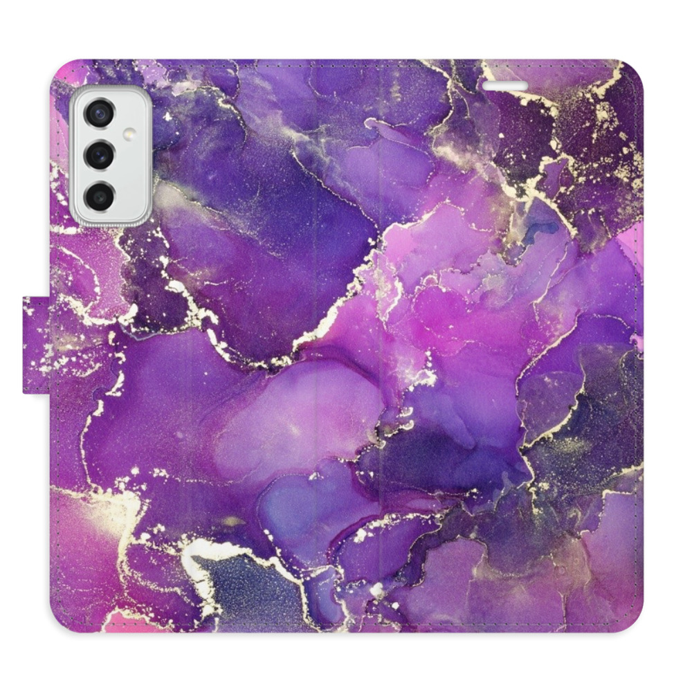 Flipové pouzdro iSaprio - Purple Marble - Samsung Galaxy M52 5G