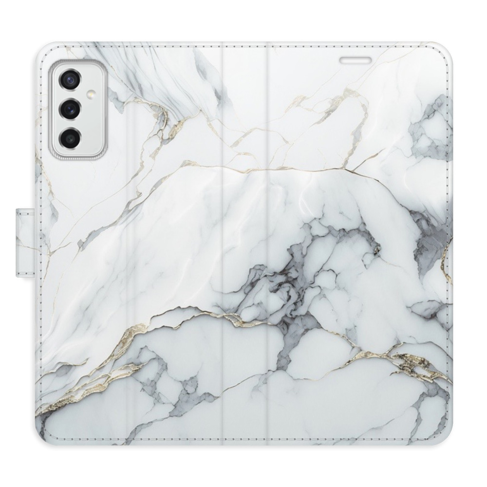 Flipové pouzdro iSaprio - SilverMarble 15 - Samsung Galaxy M52 5G