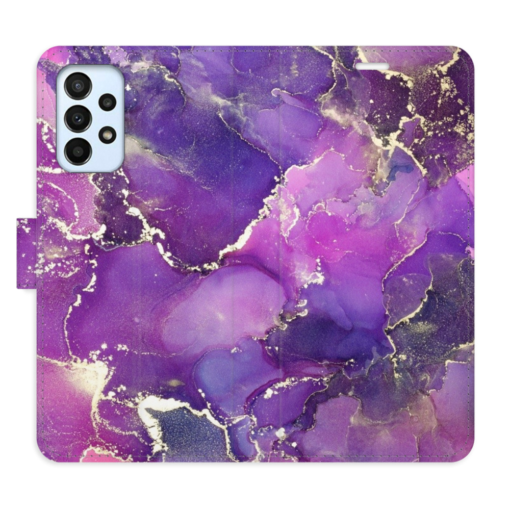 Flipové pouzdro iSaprio - Purple Marble - Samsung Galaxy A23 / A23 5G