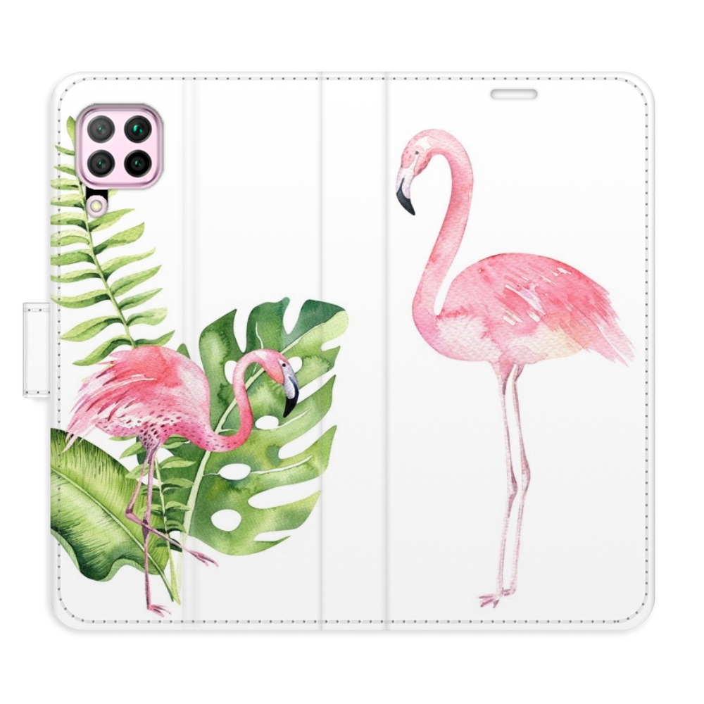 Flipové pouzdro iSaprio - Flamingos - Huawei P40 Lite