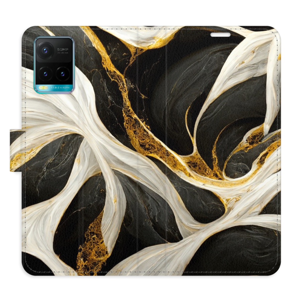 Flipové pouzdro iSaprio - BlackGold Marble - Vivo Y21 / Y21s / Y33s