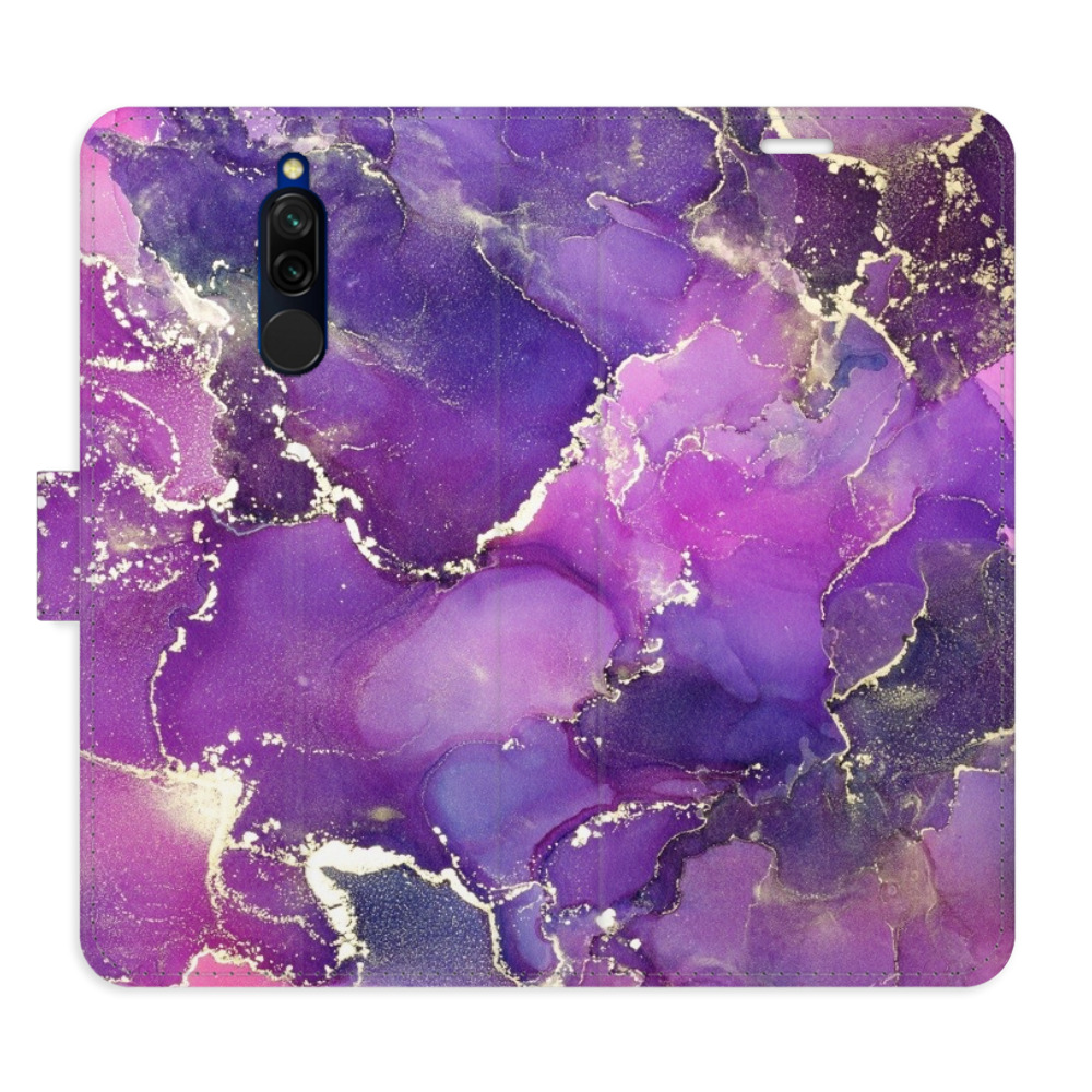Flipové pouzdro iSaprio - Purple Marble - Xiaomi Redmi 8