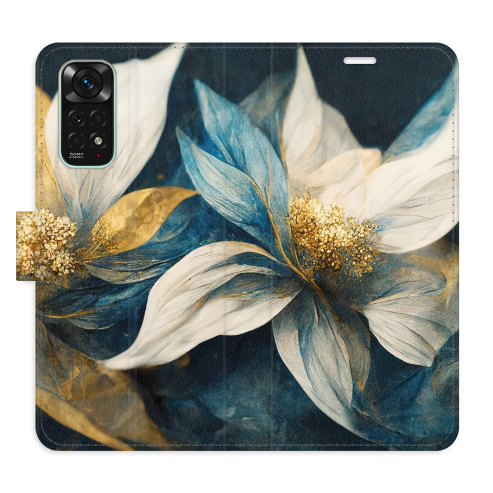 Flipové pouzdro iSaprio - Gold Flowers - Xiaomi Redmi Note 11 / Note 11S