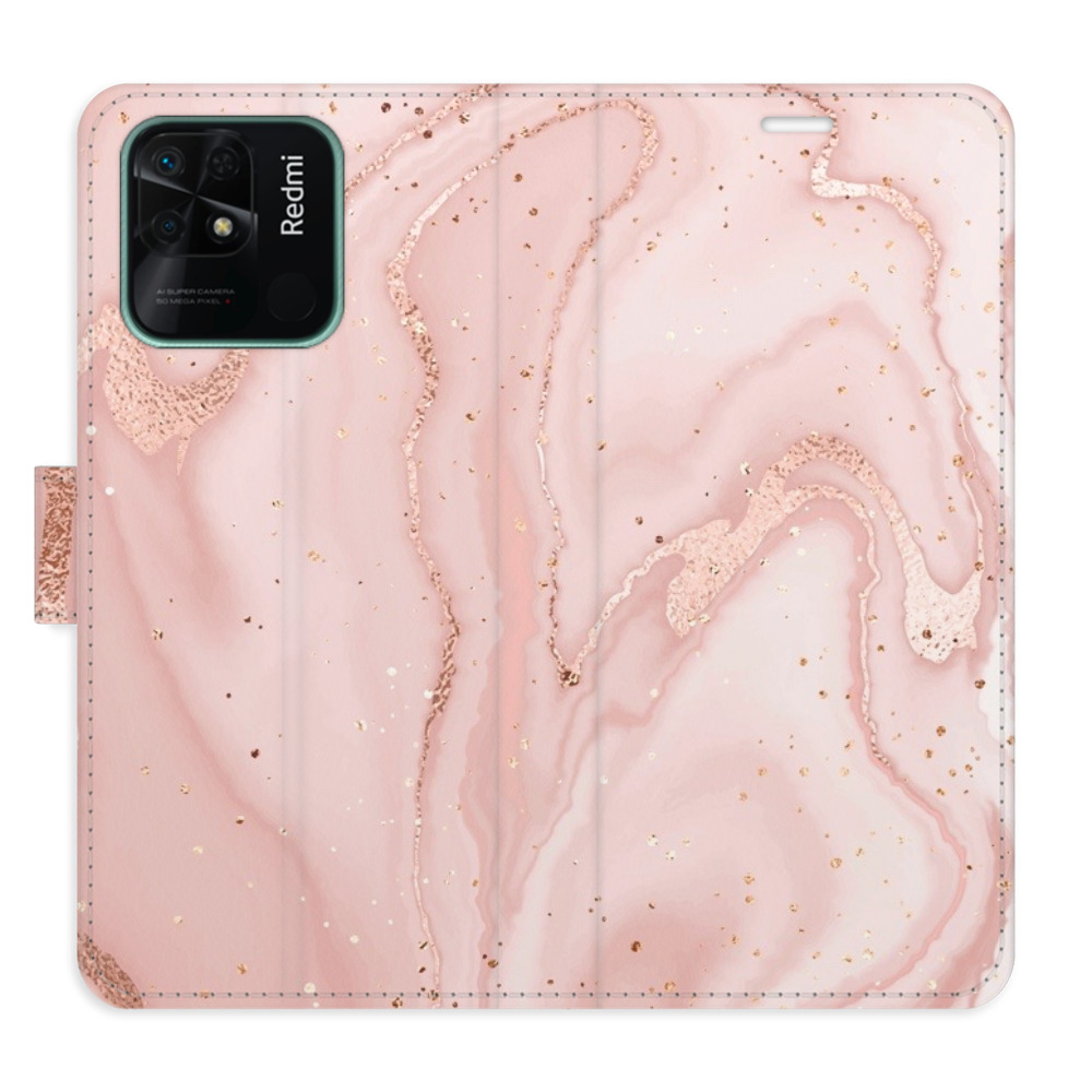 Flipové pouzdro iSaprio - RoseGold Marble - Xiaomi Redmi 10C