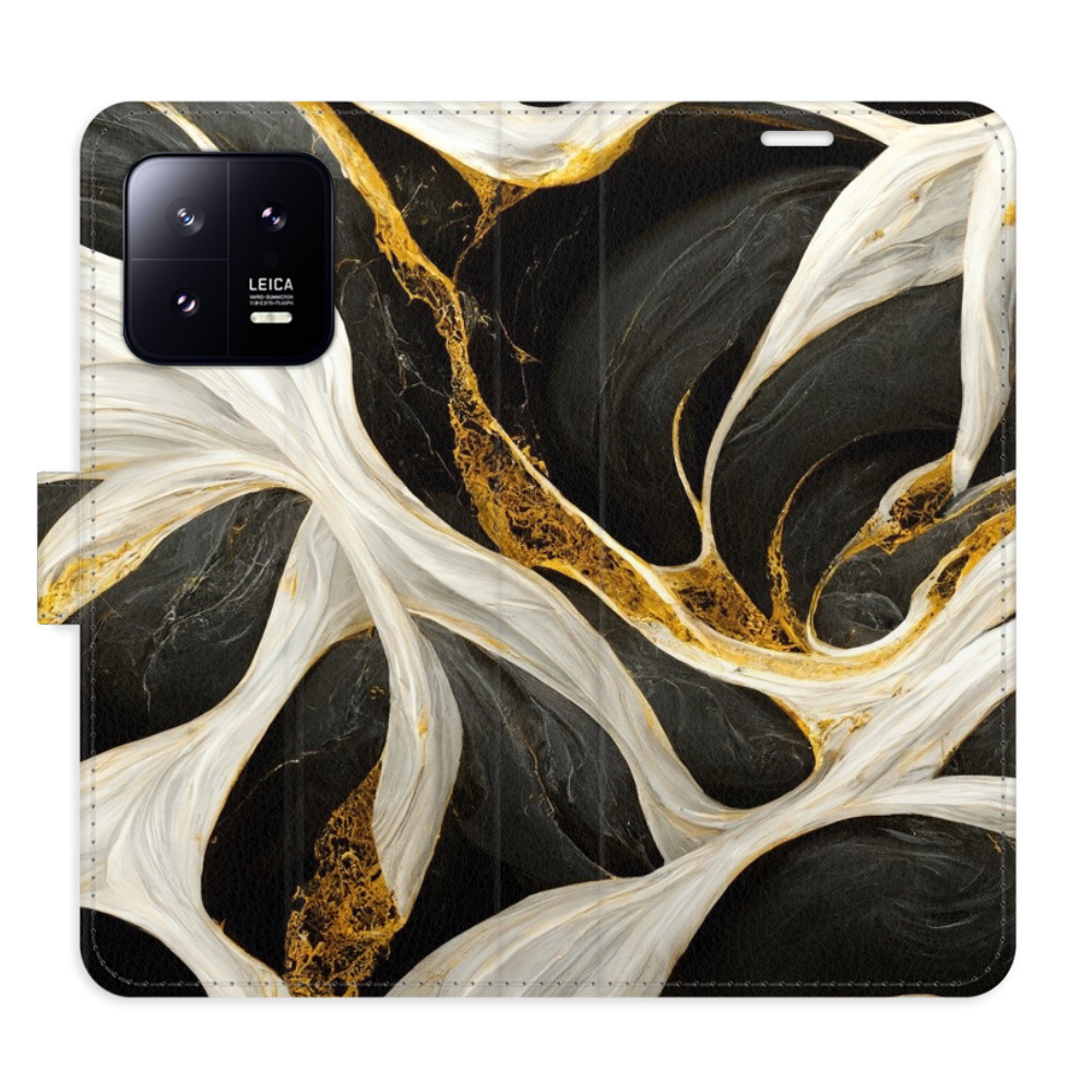 Flipové pouzdro iSaprio - BlackGold Marble - Xiaomi 13