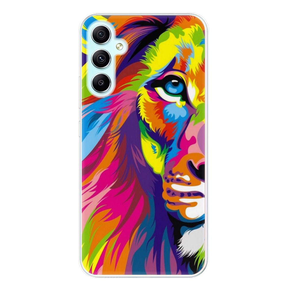 Odolné silikonové pouzdro iSaprio - Rainbow Lion - Samsung Galaxy A34 5G