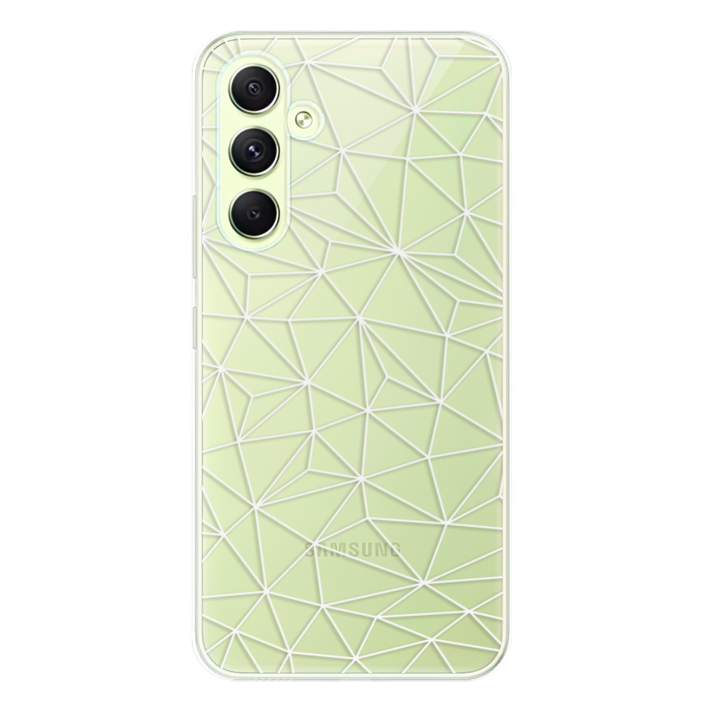 Odolné silikonové pouzdro iSaprio - Abstract Triangles 03 - white - Samsung Galaxy A54 5G
