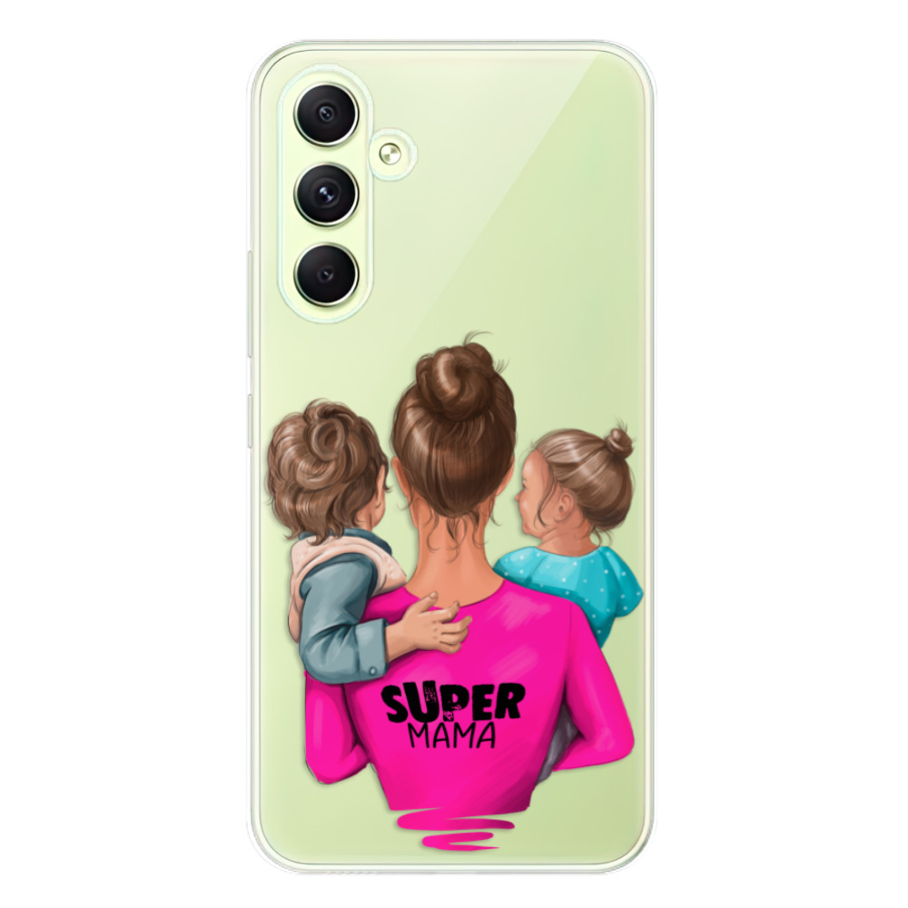 Odolné silikonové pouzdro iSaprio - Super Mama - Boy and Girl - Samsung Galaxy A54 5G