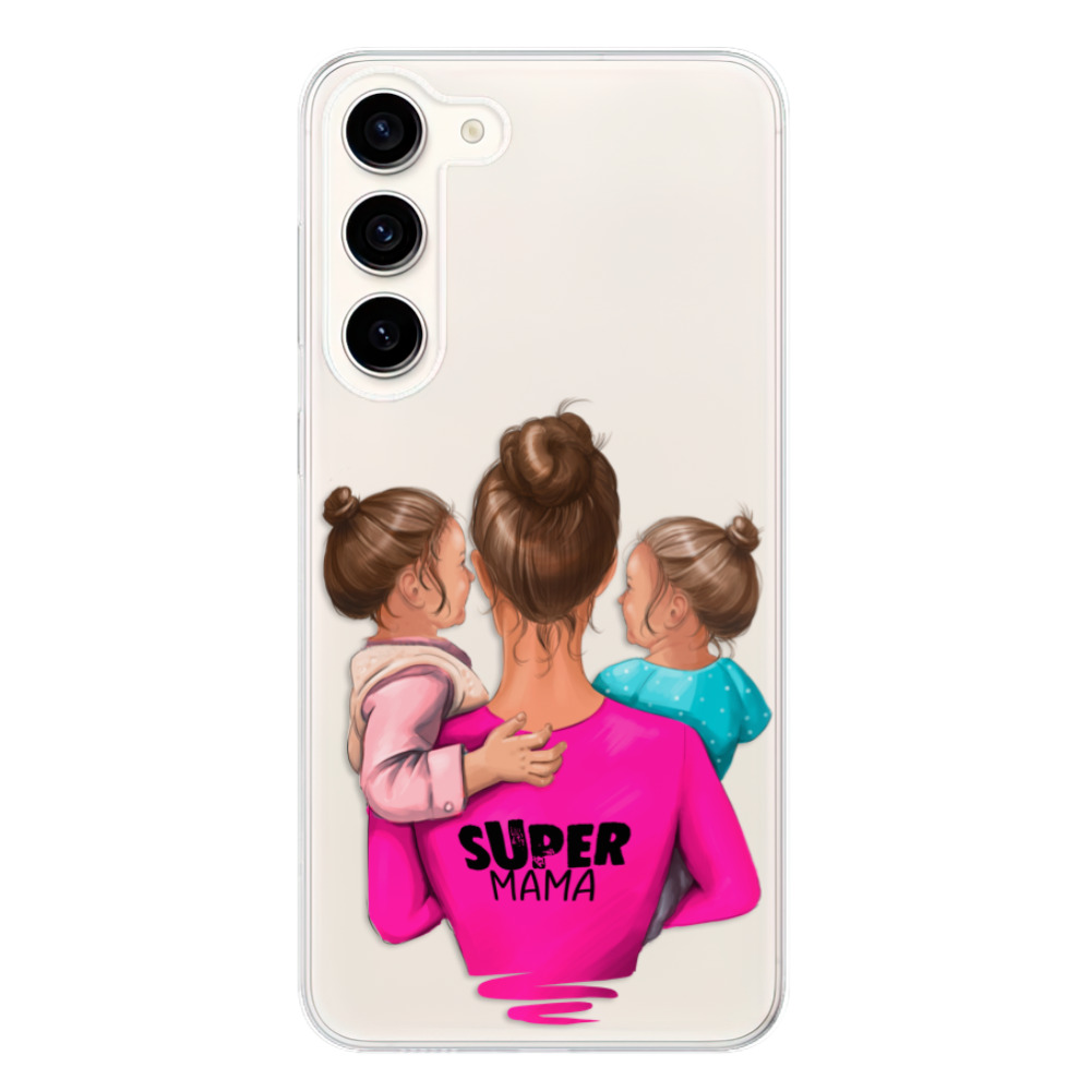 Odolné silikonové pouzdro iSaprio - Super Mama - Two Girls - Samsung Galaxy S23+ 5G