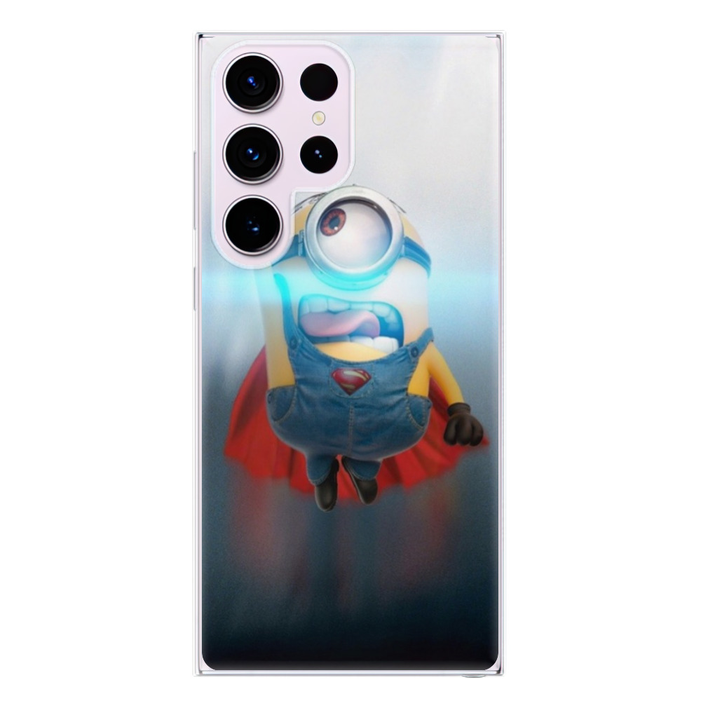 Odolné silikonové pouzdro iSaprio - Mimons Superman 02 - Samsung Galaxy S23 Ultra