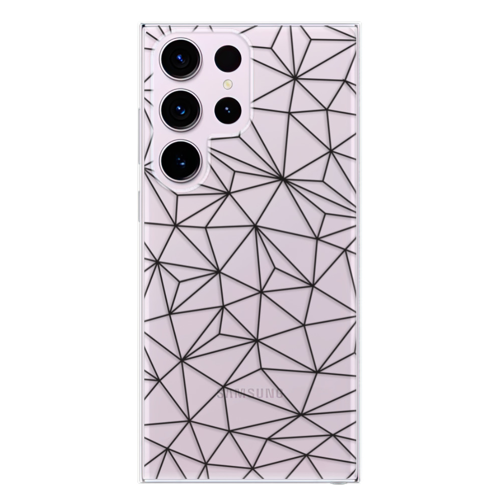 Odolné silikonové pouzdro iSaprio - Abstract Triangles 03 - black - Samsung Galaxy S23 Ultra