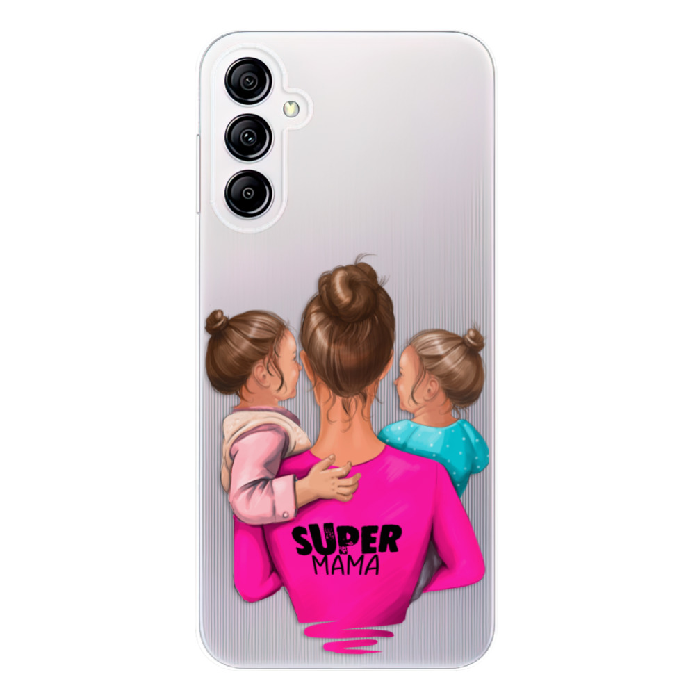 Odolné silikonové pouzdro iSaprio - Super Mama - Two Girls - Samsung Galaxy A14 / A14 5G