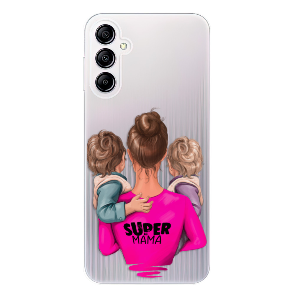 Odolné silikonové pouzdro iSaprio - Super Mama - Two Boys - Samsung Galaxy A14 / A14 5G