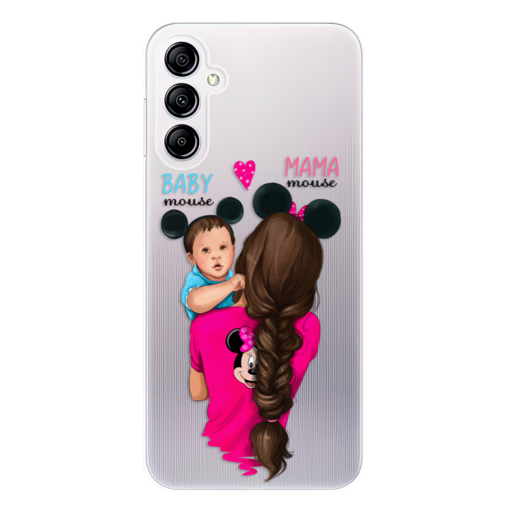 Odolné silikonové pouzdro iSaprio - Mama Mouse Brunette and Boy - Samsung Galaxy A14 / A14 5G