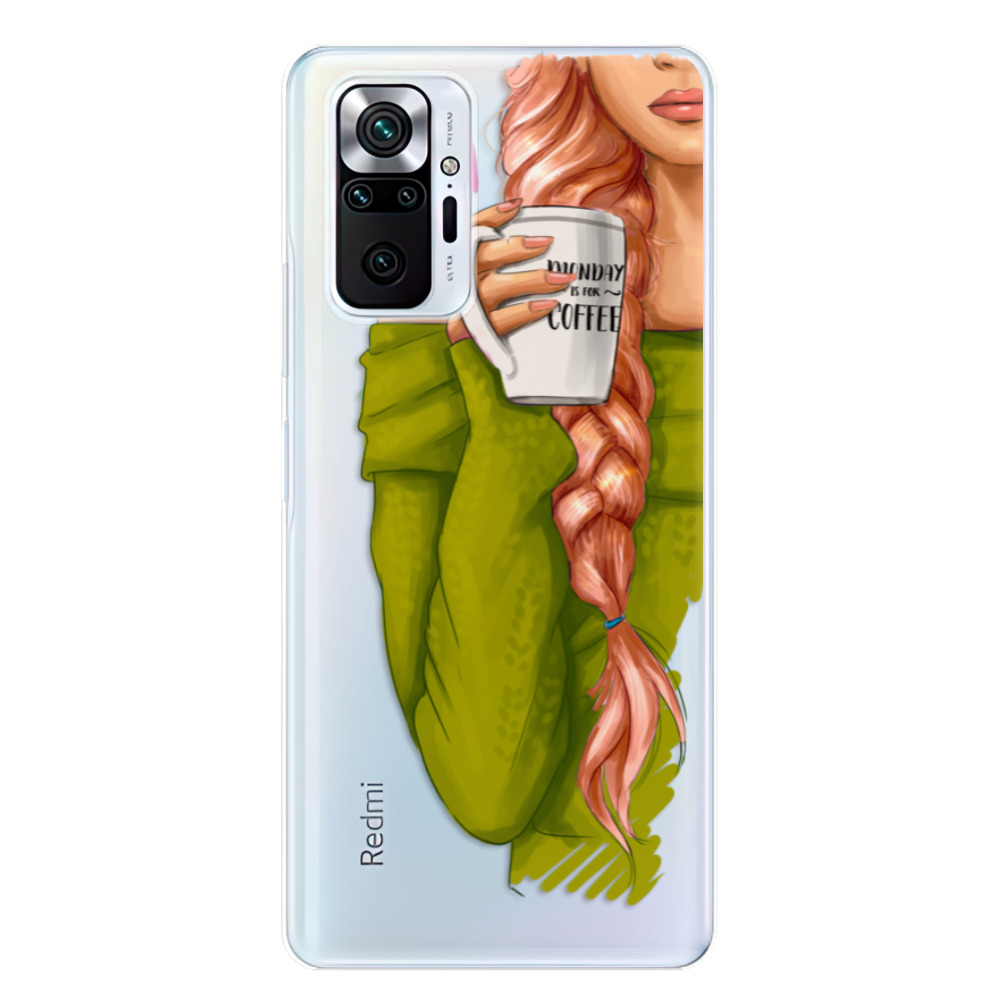 Odolné silikonové pouzdro iSaprio - My Coffe and Redhead Girl - Xiaomi Redmi Note 10 Pro