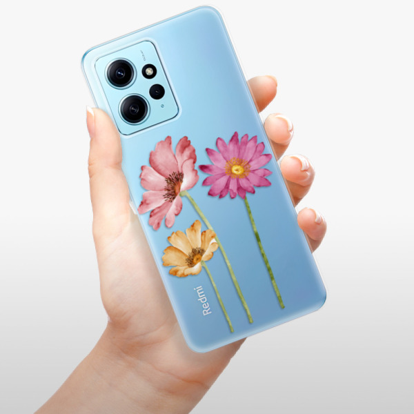 Odolné silikonové pouzdro iSaprio - Three Flowers - Xiaomi Redmi Note 12 5G