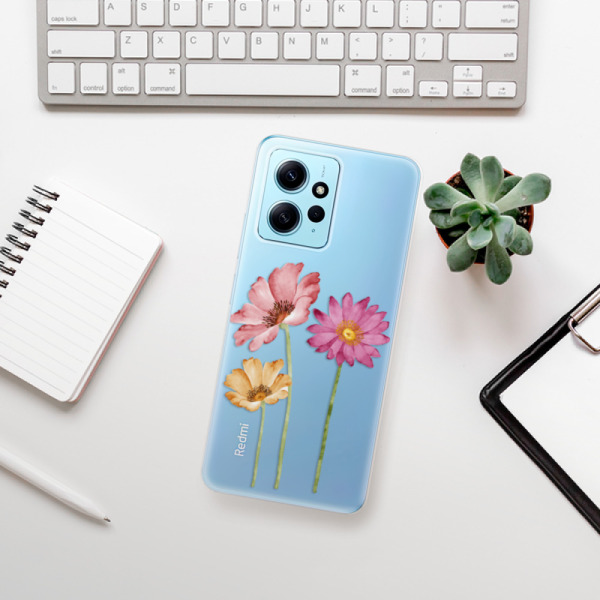 Odolné silikonové pouzdro iSaprio - Three Flowers - Xiaomi Redmi Note 12 5G