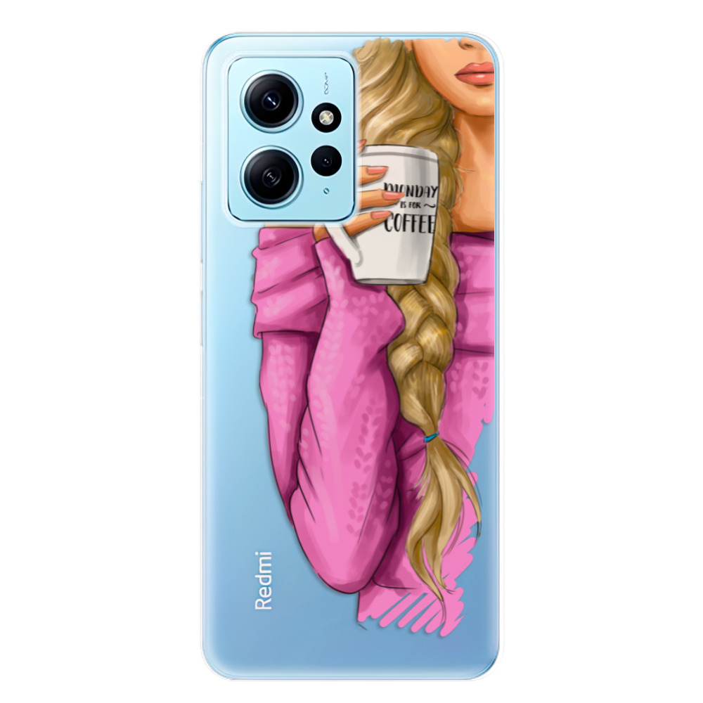 Odolné silikonové pouzdro iSaprio - My Coffe and Blond Girl - Xiaomi Redmi Note 12 5G