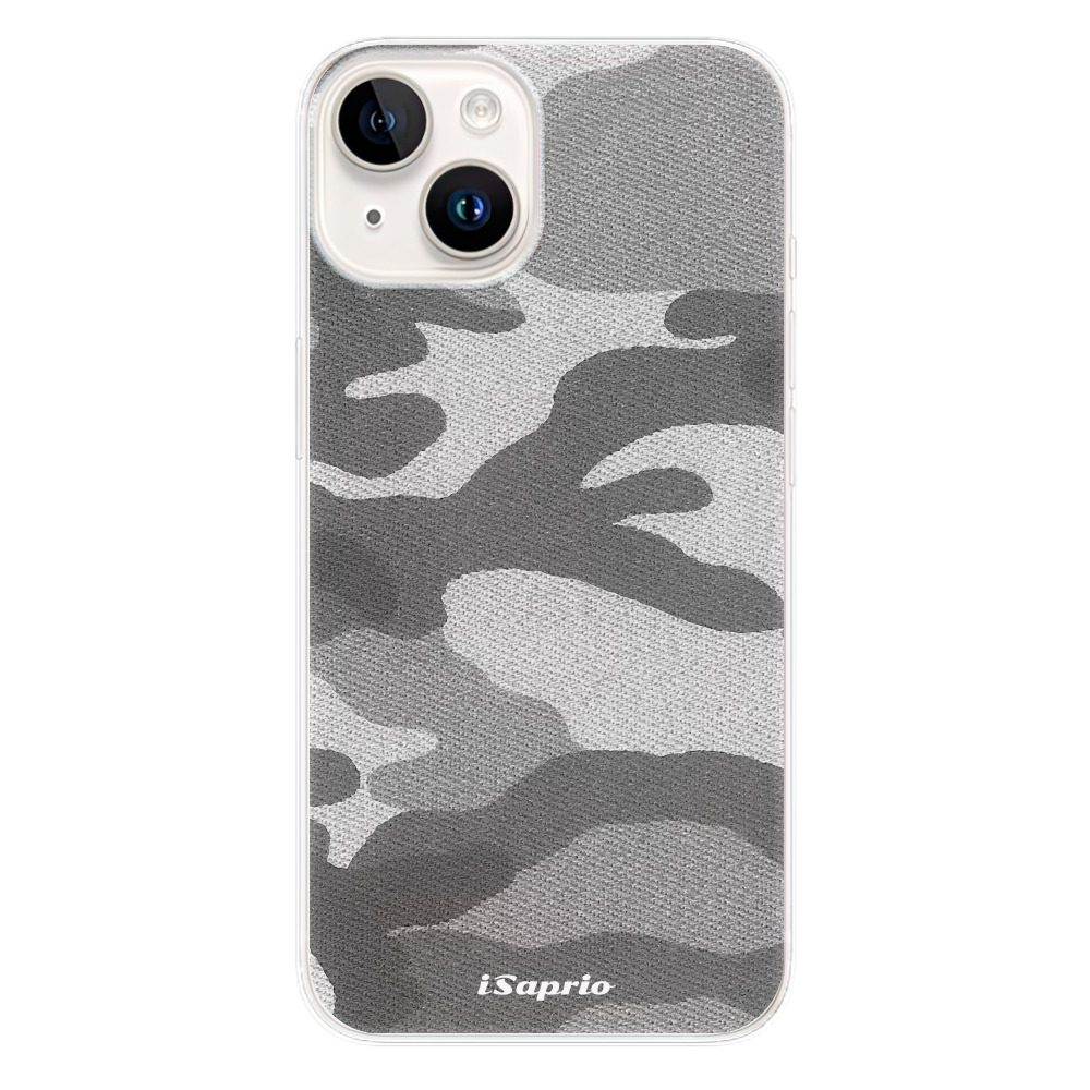 Odolné silikonové pouzdro iSaprio - Gray Camuflage 02 - iPhone 15