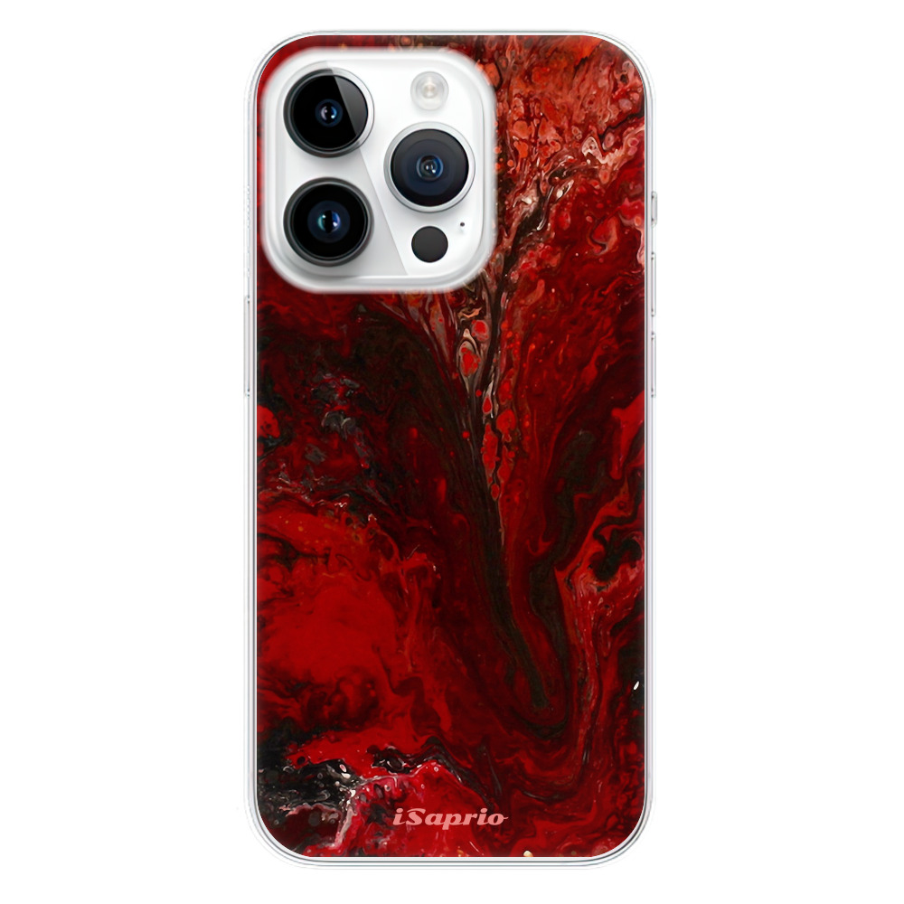 Odolné silikonové pouzdro iSaprio - RedMarble 17 - iPhone 15 Pro