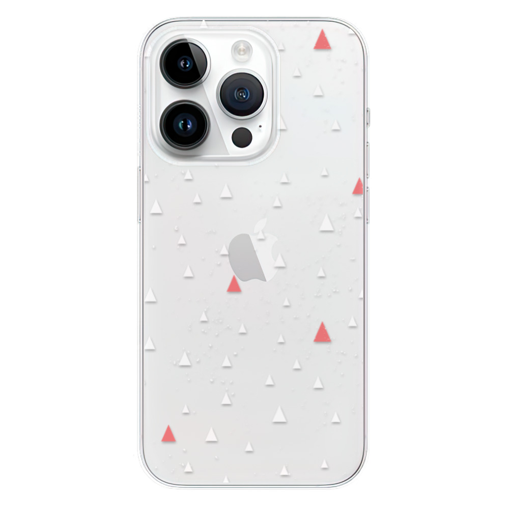 Odolné silikonové pouzdro iSaprio - Abstract Triangles 02 - white - iPhone 15 Pro