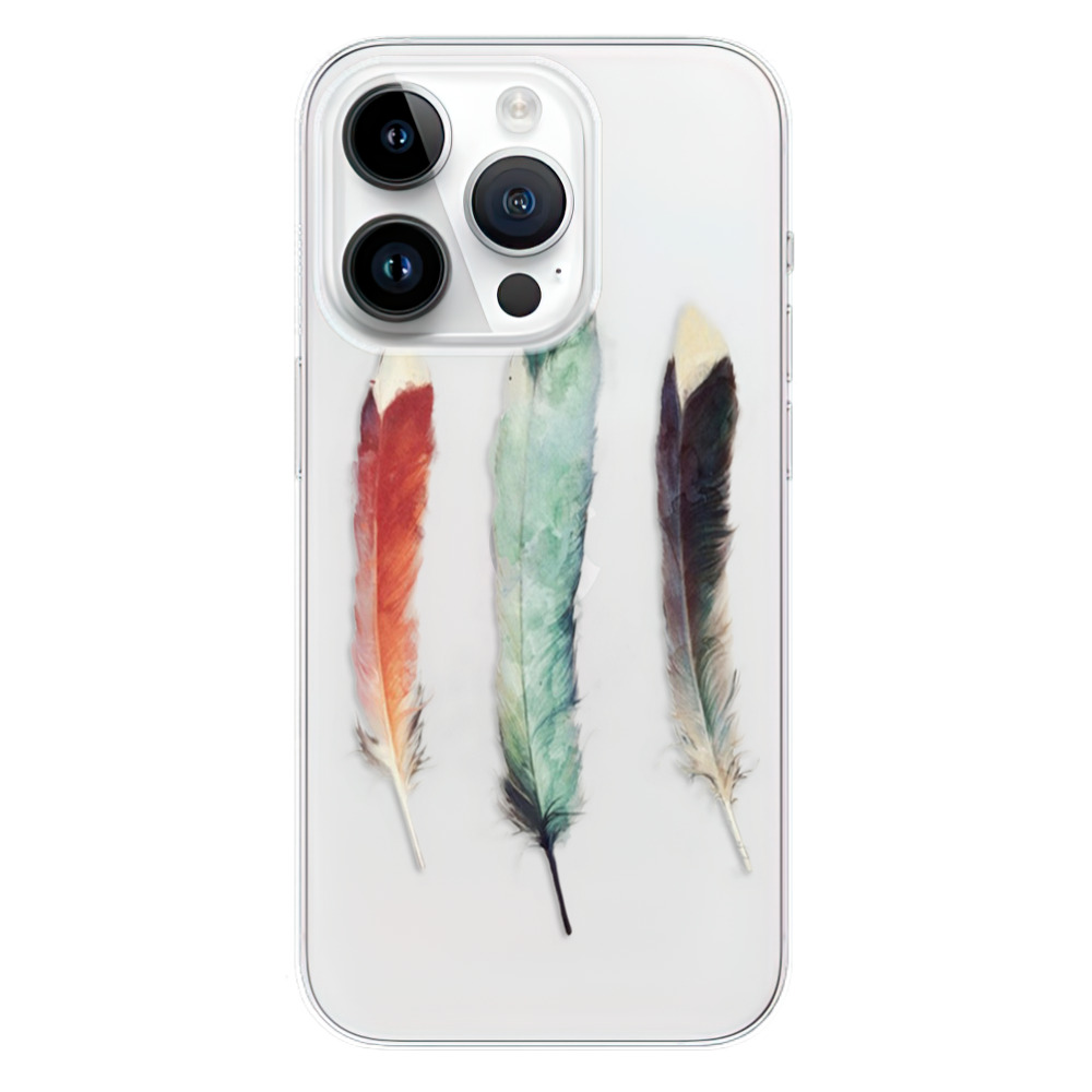 Odolné silikonové pouzdro iSaprio - Three Feathers - iPhone 15 Pro