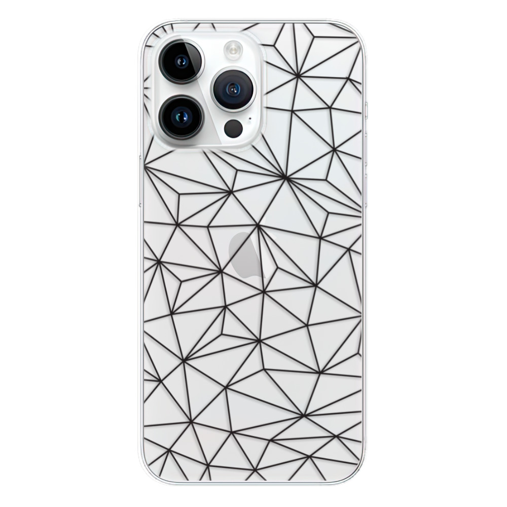 Odolné silikonové pouzdro iSaprio - Abstract Triangles 03 - black - iPhone 15 Pro Max