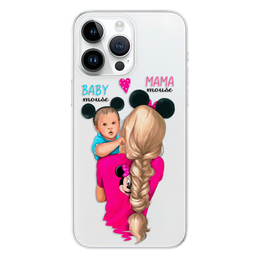 Odolné silikonové pouzdro iSaprio - Mama Mouse Blonde and Boy - iPhone 15 Pro Max