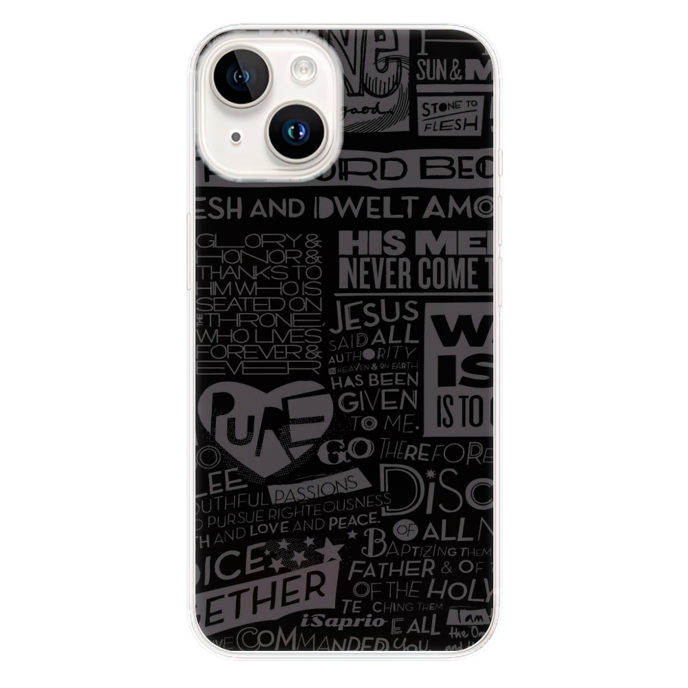 Odolné silikonové pouzdro iSaprio - Text 01 - iPhone 15 Plus
