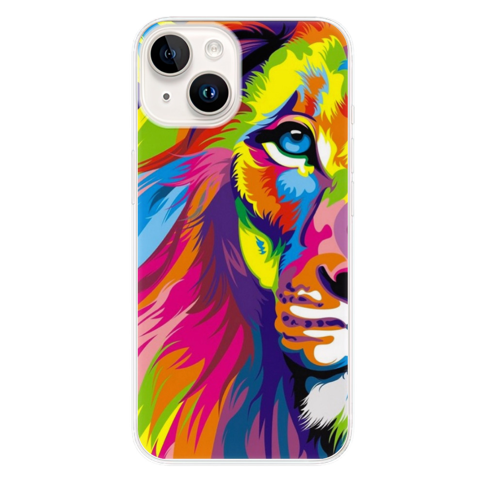 Odolné silikonové pouzdro iSaprio - Rainbow Lion - iPhone 15 Plus