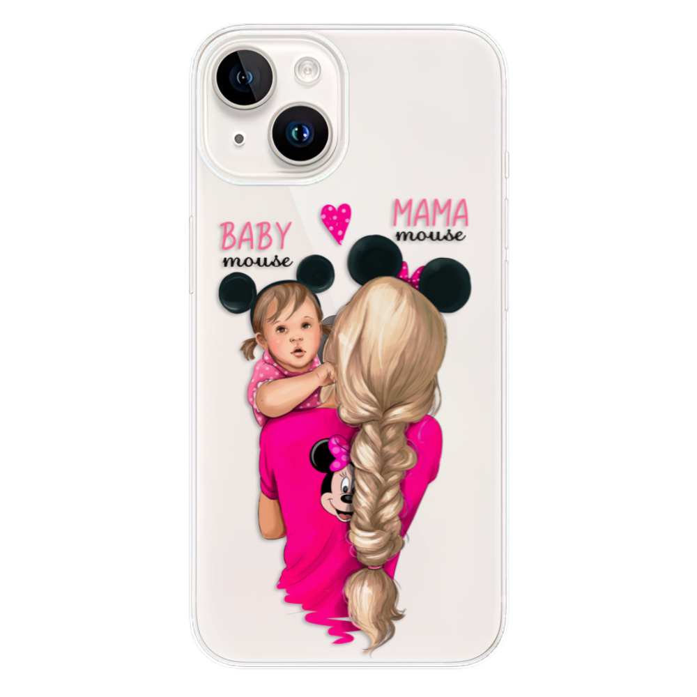 Odolné silikonové pouzdro iSaprio - Mama Mouse Blond and Girl - iPhone 15 Plus