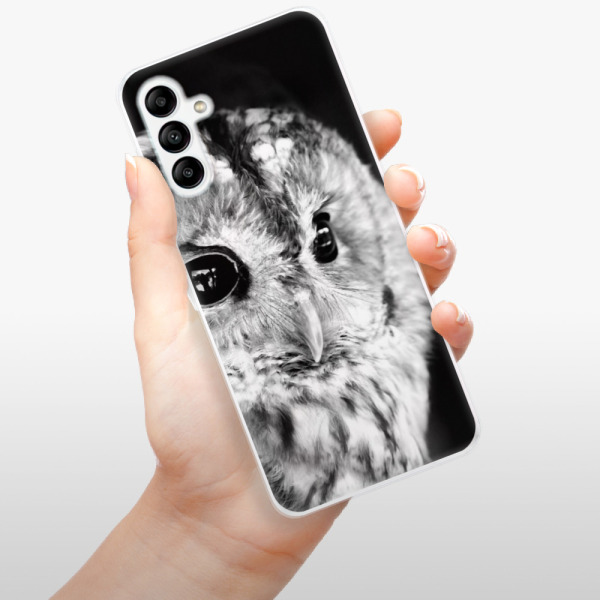 Odolné silikonové pouzdro iSaprio - BW Owl - Samsung Galaxy A04s