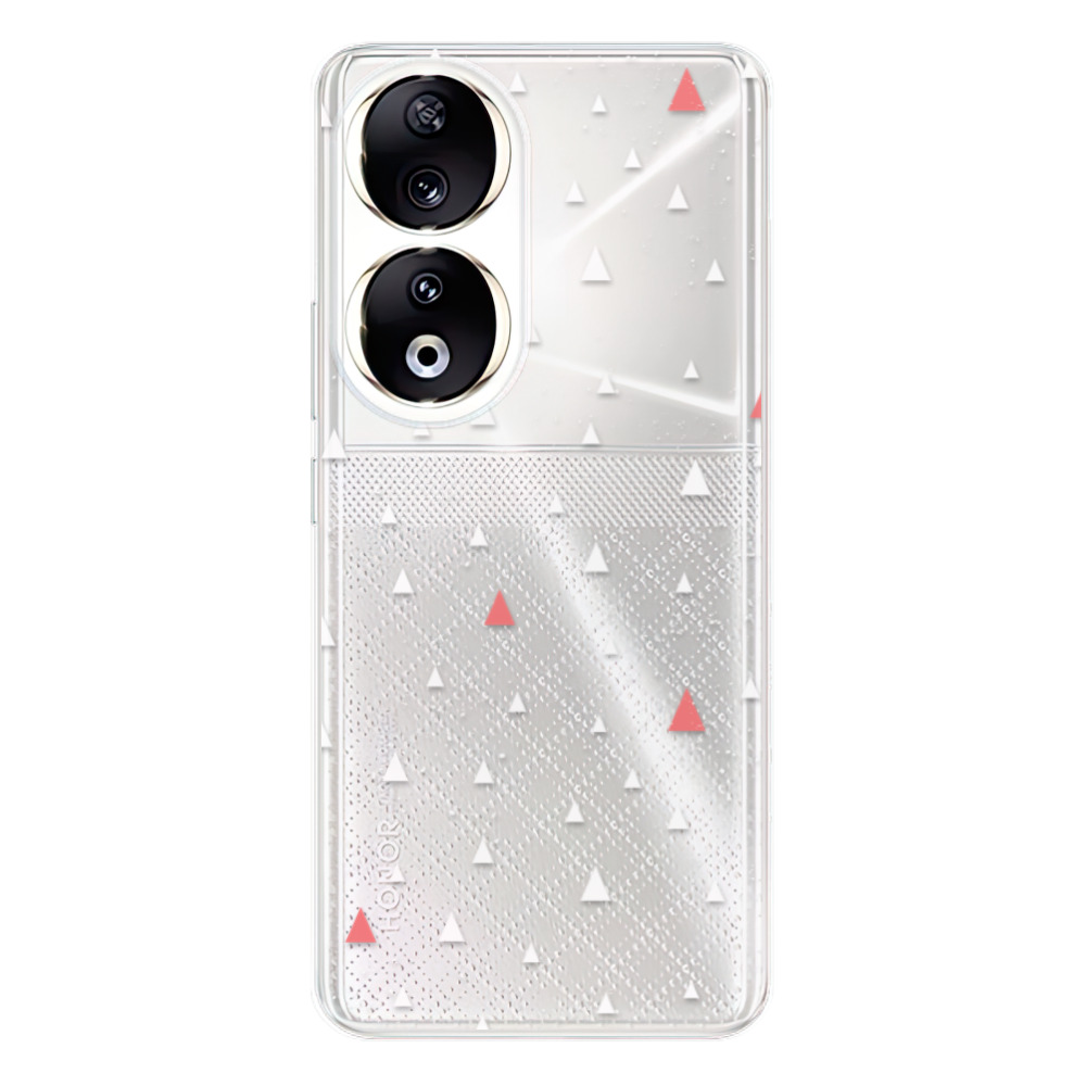 Odolné silikonové pouzdro iSaprio - Abstract Triangles 02 - white - Honor 90 5G
