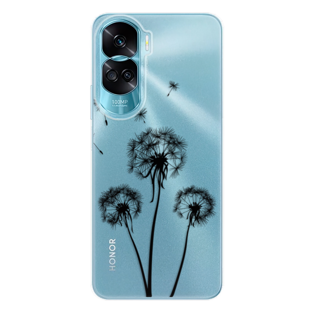 Odolné silikonové pouzdro iSaprio - Three Dandelions - black - Honor 90 Lite 5G