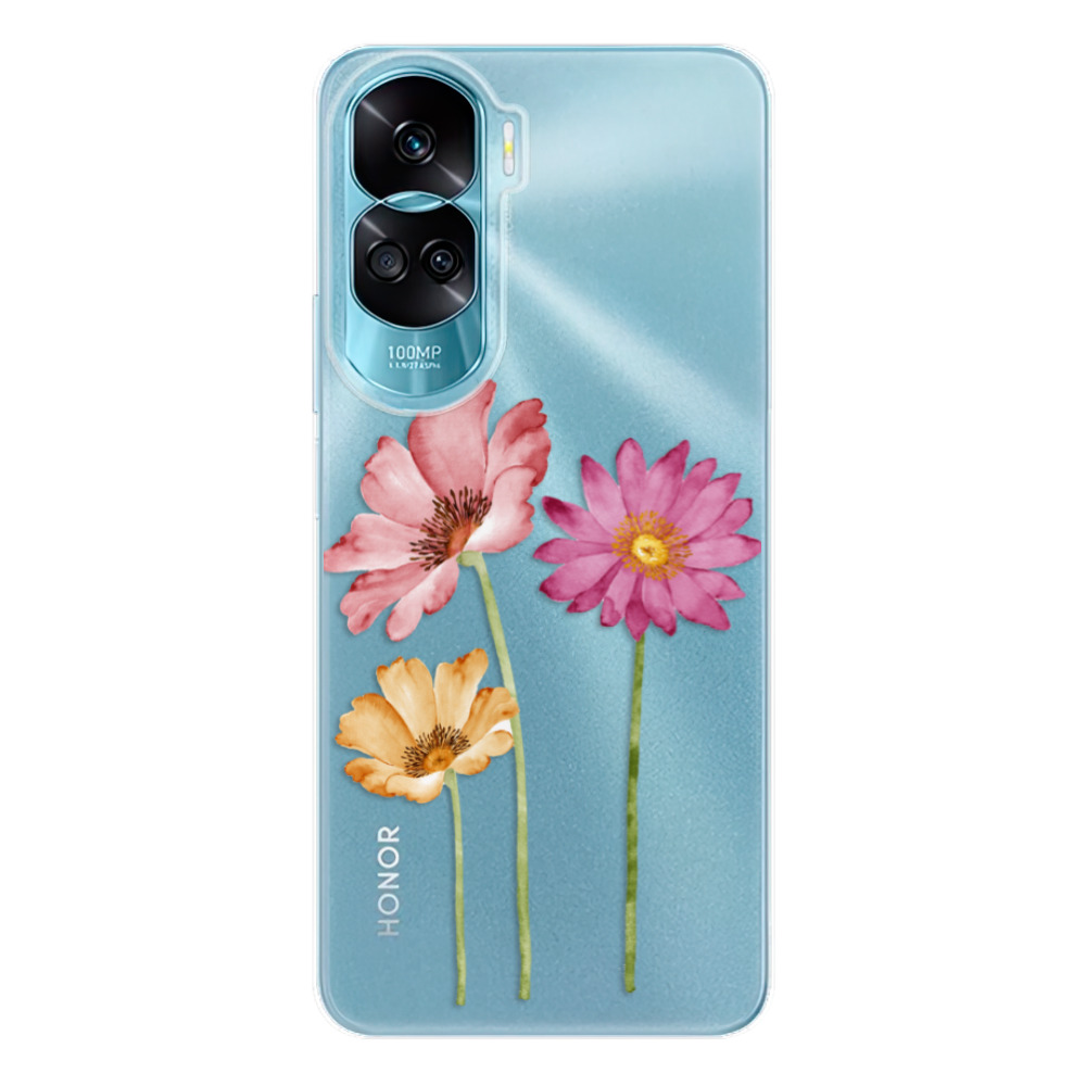 Odolné silikonové pouzdro iSaprio - Three Flowers - Honor 90 Lite 5G