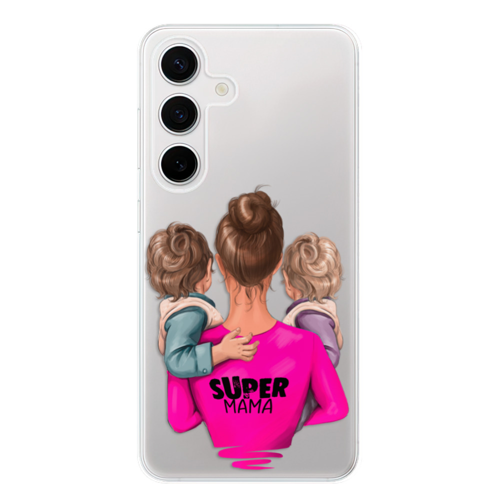 Odolné silikonové pouzdro iSaprio - Super Mama - Two Boys - Samsung Galaxy S24