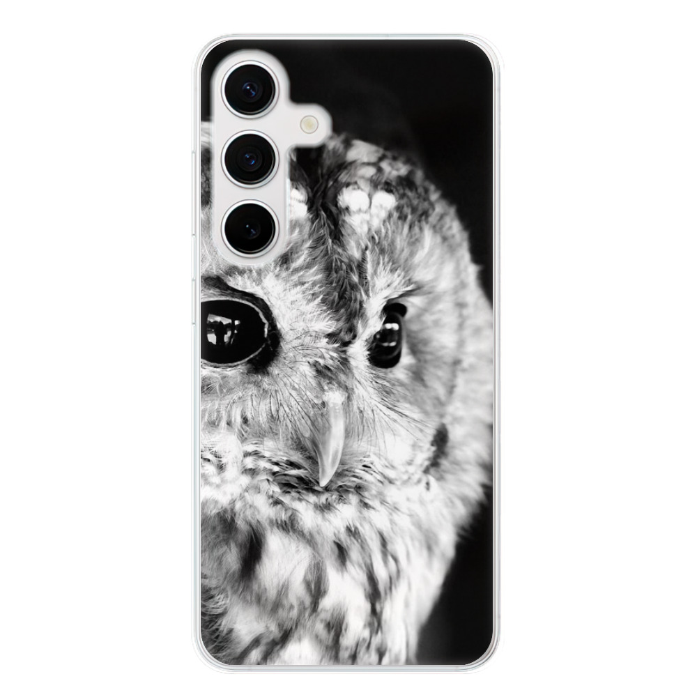 Odolné silikonové pouzdro iSaprio - BW Owl - Samsung Galaxy S24