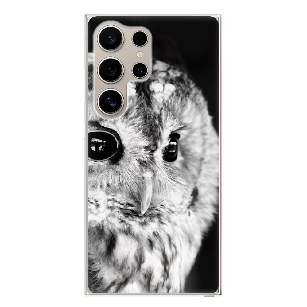 Silikonové odolné pouzdro iSaprio - BW Owl - Samsung Galaxy S24 Ultra (Odolný silikonový kryt, obal, pouzdro iSaprio BW Owl na mobilní telefon Samsung Galaxy S24 Ultra)