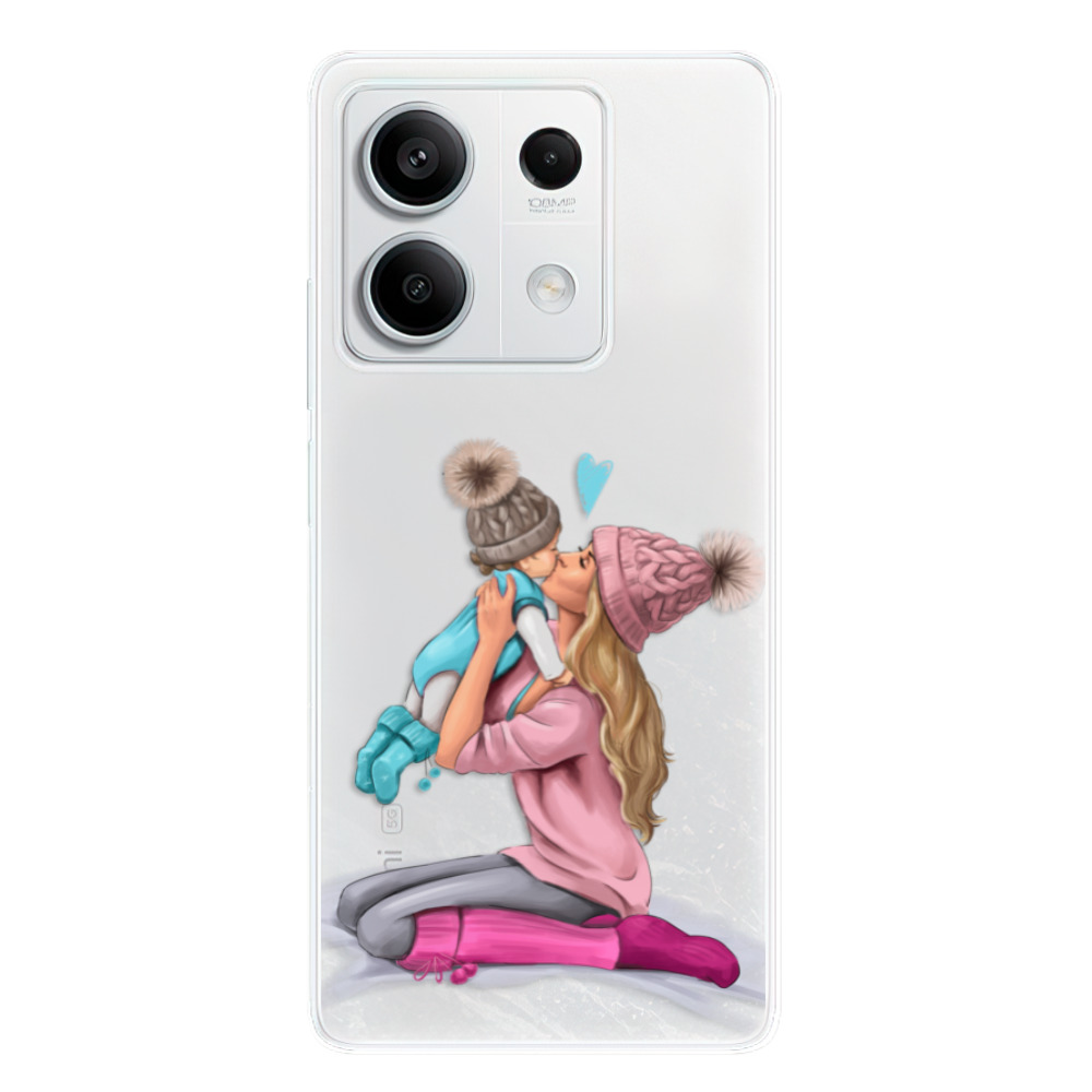 Odolné silikonové pouzdro iSaprio - Kissing Mom - Blond and Boy - Xiaomi Redmi Note 13 5G